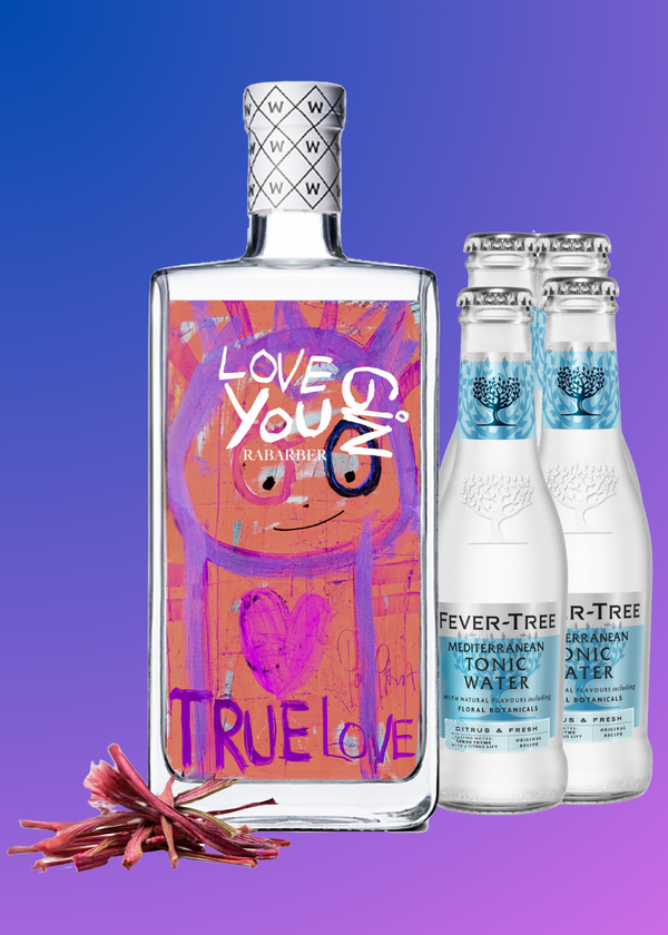 Poul Pava "True Love" Rabarber Gin - øko. vol 40% 70 cl.