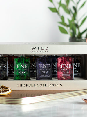 Dansk gin i gaveæske. 8 Varianter i alt